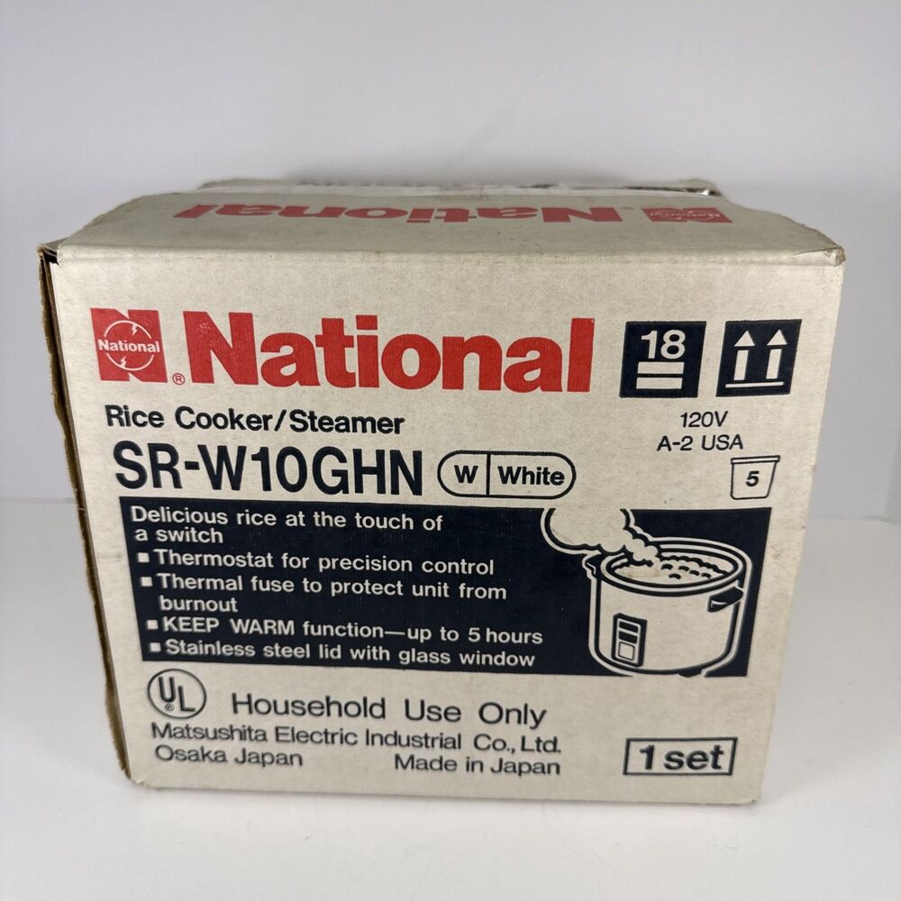 Vintage National 5 cup Automatic Rice Cooker Steamer SR-W10GHN White Rice-o-mat